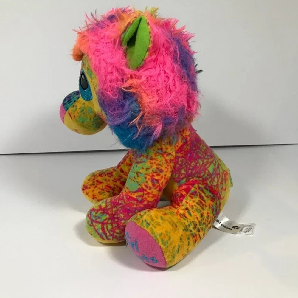 Girl Scouts 10 Inch Yellow Lion Plush Rainbow Mane Stuffed Animal 75120